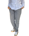 zittro Pantalón Chef Mujer"pata de gallo". Bco/Ngo R91203-010