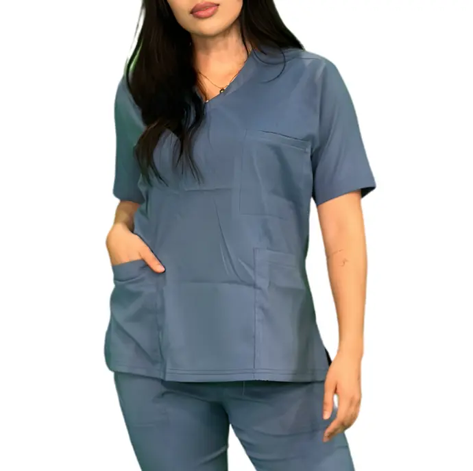 [M80202 444 ECH] zittro Filipina Médica Stretch Mujer Azul Acero (ECH)