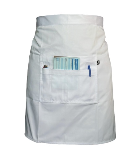 [R92302-100-M] zittro Medio mandil delantal chef Blanco. R92351-100